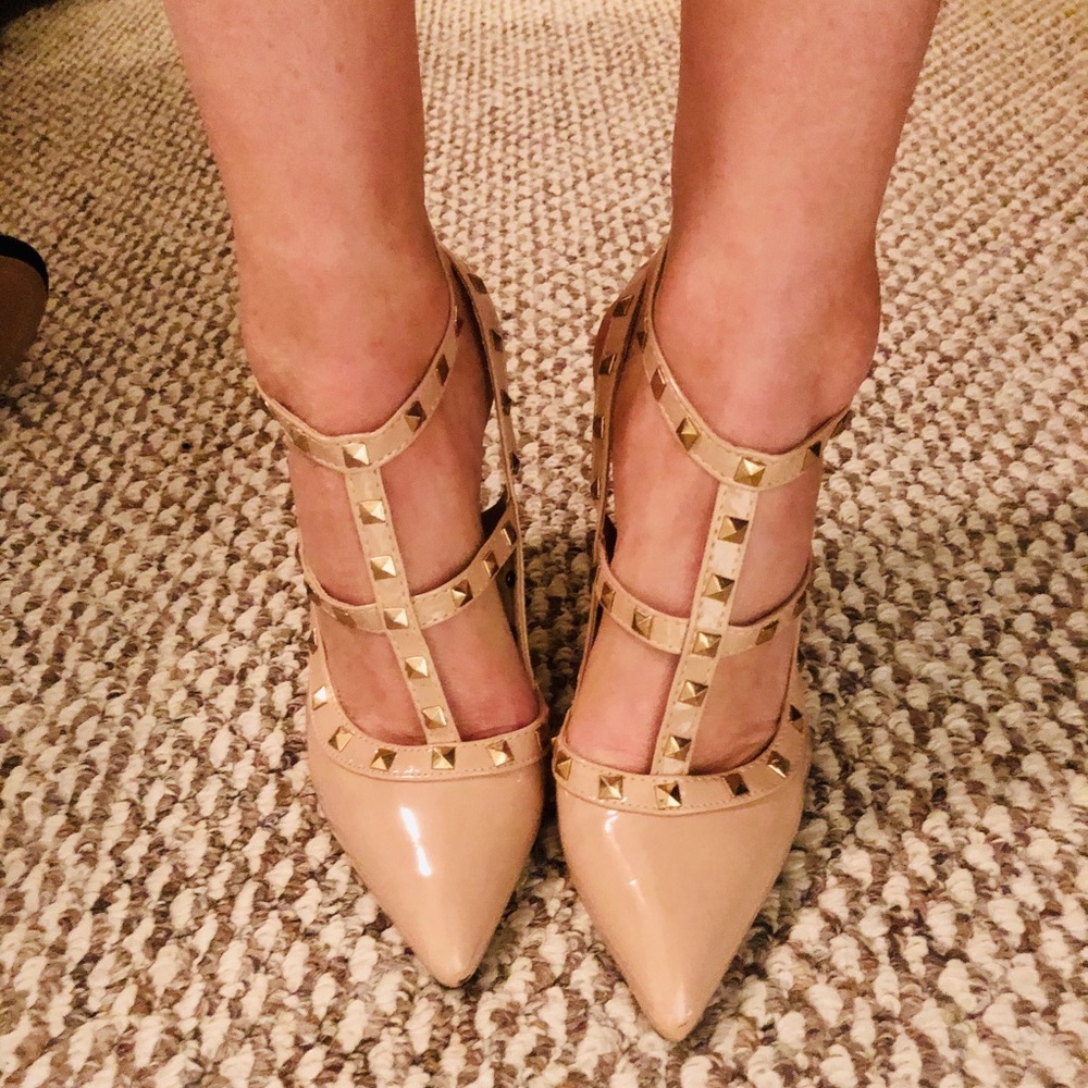 Rockstud Vegan Patent Leather Heels